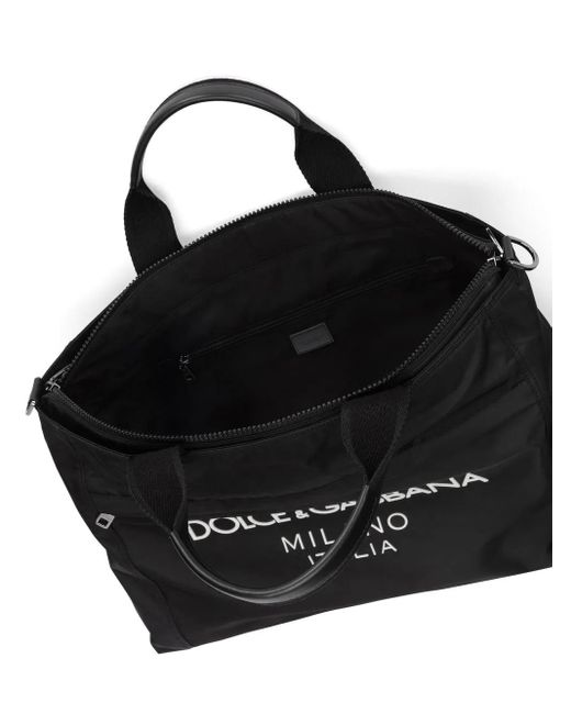 Dolce & Gabbana Black Printed Tote Bag for men