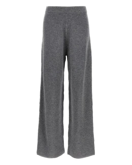 Pantalones rectos de canalé Sportmax de color Gray