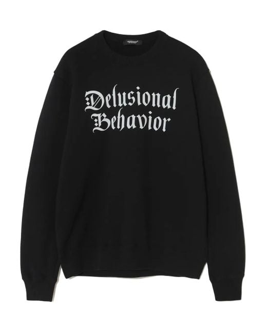 Felpa Girocollo Con Stampa di Undercover in Black da Uomo