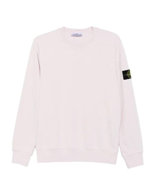メンズ Stone Island コンパスバッジ スウェットシャツ Pink