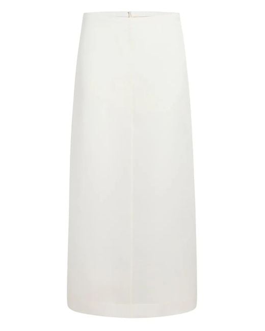 Khaite White Slit Skirt