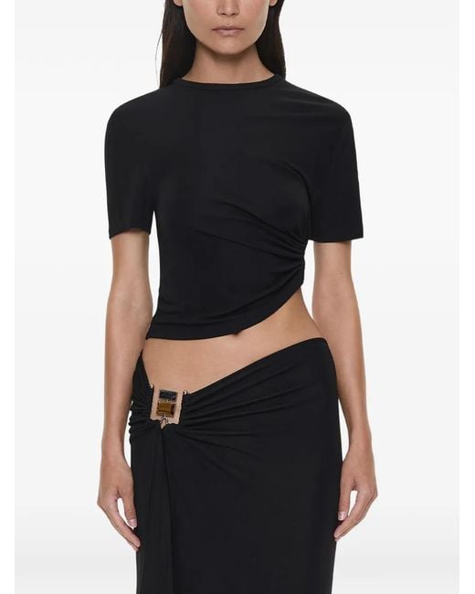 Christopher Esber Black Bezel Quartz Ruched Tee T-Shirt