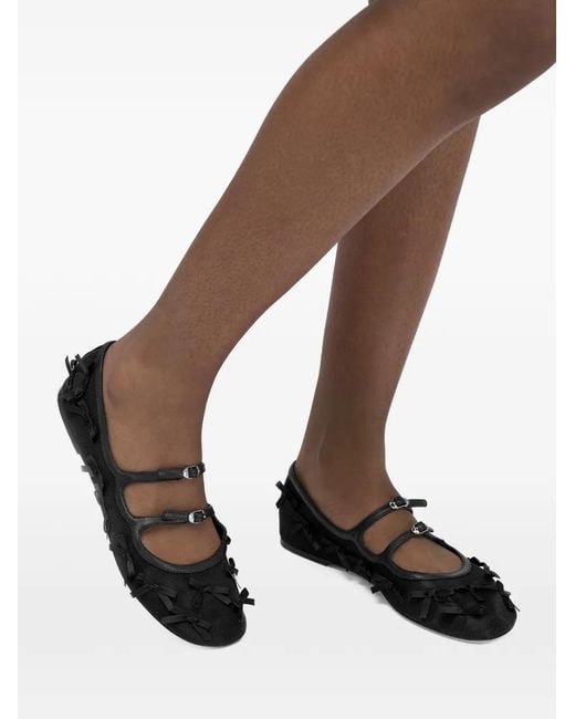 Marc Jacobs Black The Bow Mesh Kiki Ballerinas