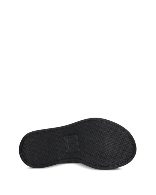 ARMANI EXCHANGE Black Double-Strap Platform Sandals