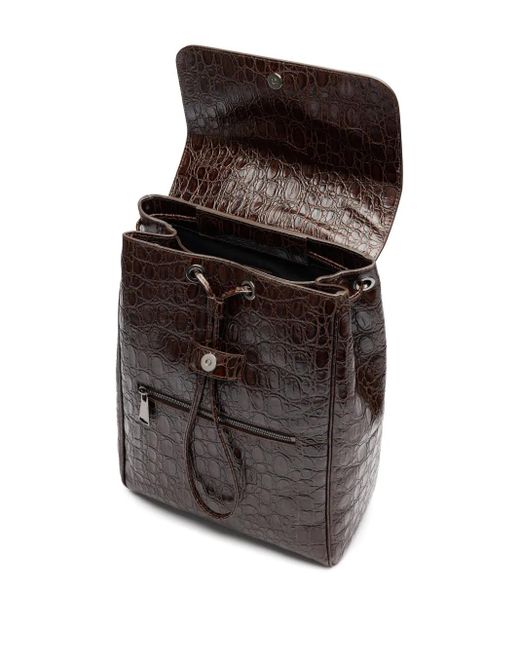 Roberto Cavalli Gray Leather Backpack for men