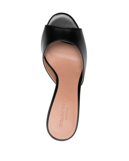 Scarosso Black Lohan 75mm Leather Mules