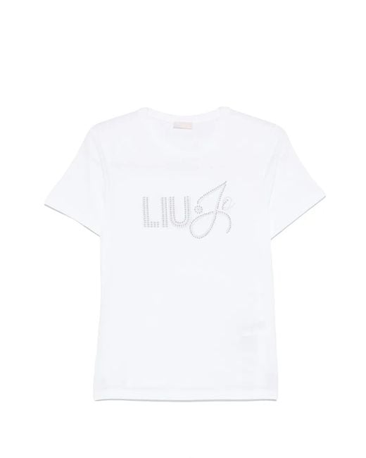 Liu Jo White Embellished T-Shirt