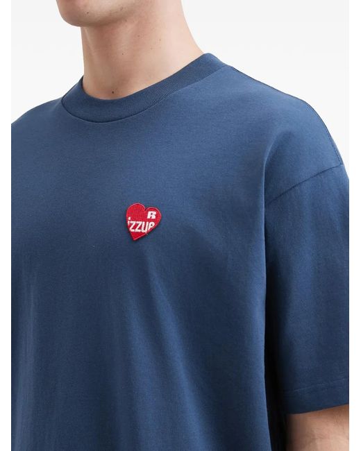 Izzue Blue Heart-Patch T-Shirt for men