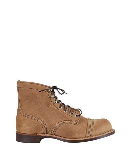 Red Wing Brown Iron Ranger Cap-Toe Ankle Boots for men