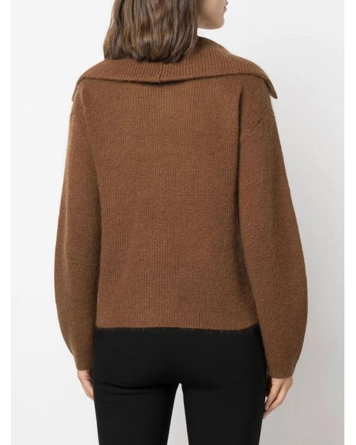 Vince Brown Half-Zip Pullover Jumper