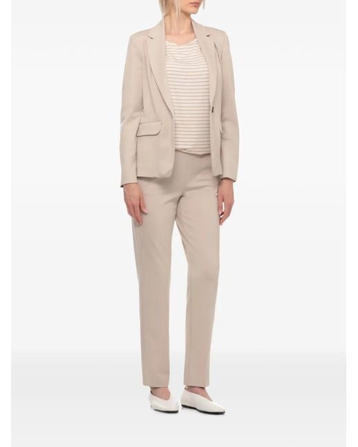 Emme White Veste Boutonnée À Revers Crantés