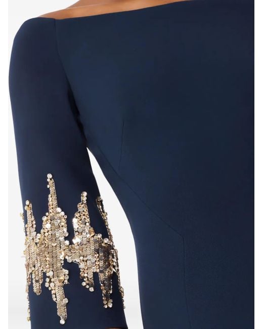 Jenny Packham Blue Aster Midikleid Mit Pailletten