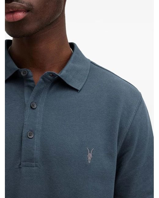 AllSaints Blue Reform Polo Shirt for men