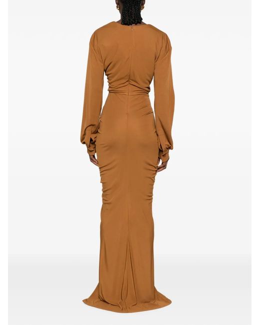 Christopher Esber Brown Draped Maxi Dress