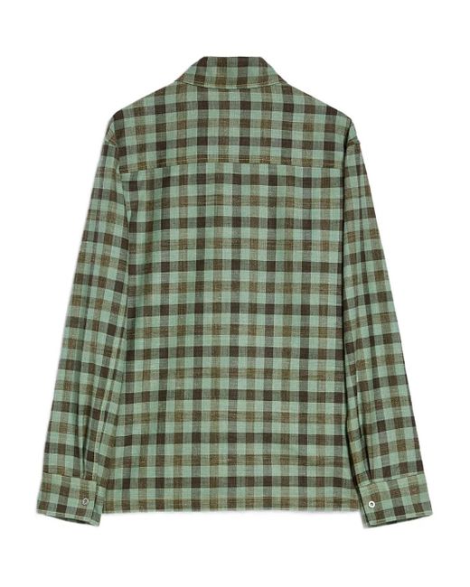 Jil Sander Green Checked Shirt for men