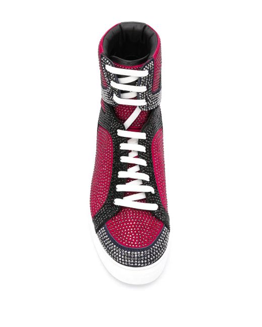 Philipp Plein Red Money Beast High-Top Sneakers for men