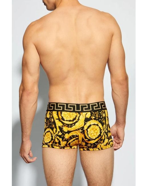 Versace Yellow Patterned Boxers for men