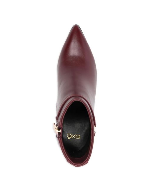 Exe' Purple Strap Leather Boots
