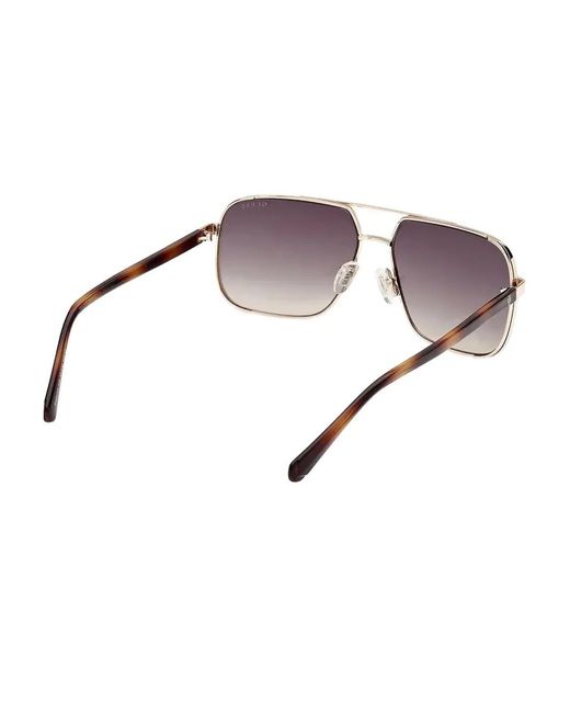 GUESS EYEWEAR Purple Double-Bridge Pilot-Frame Sunglasses for men