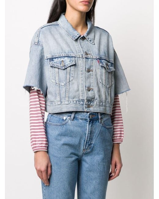 Crop dad trucker best sale jacket short sleeves