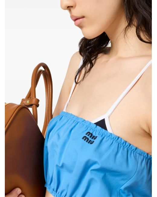Miu Miu Blue Oberteil mit Logo