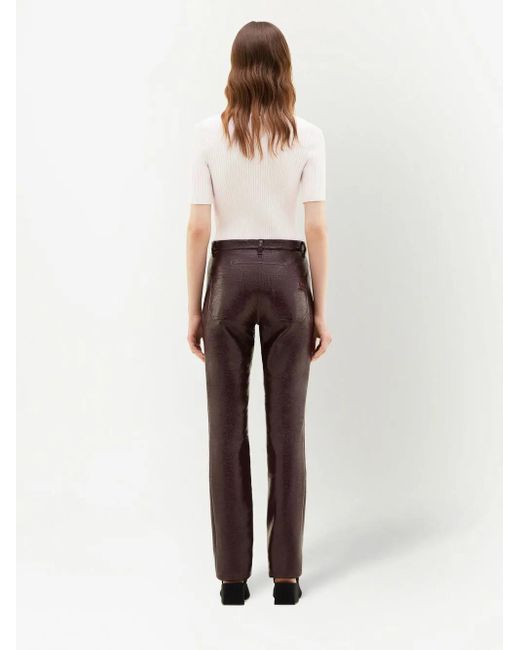 Courreges Brown Slim-Fit Vinyl Trousers