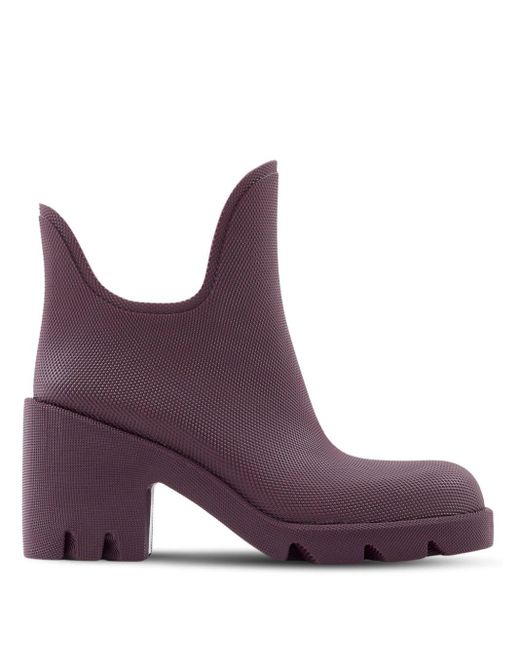 Burberry Purple 70mm Round-toe Slip-on Boots