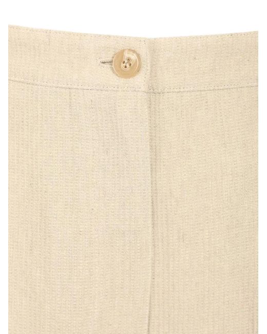 Emporio Armani Natural Pressed-Crease Straight-Leg Trousers