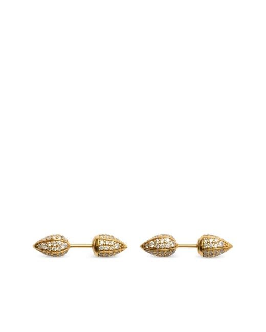Burberry White Small Spear Pavé-Set Earrings