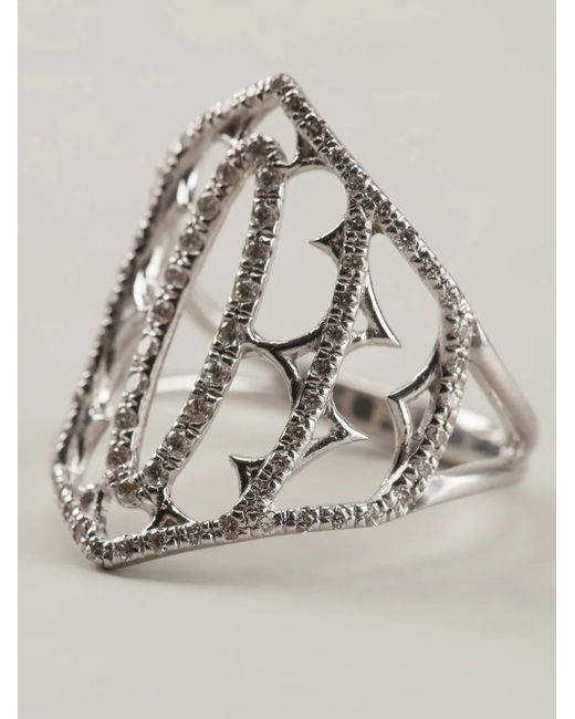 Loree Rodkin Metallic And Diamond Pavé Shield Ring