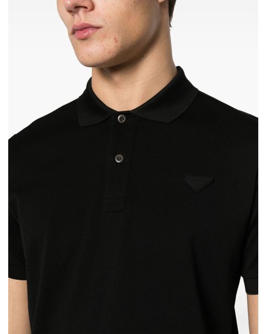 Polo de piqué Prada de hombre de color Black