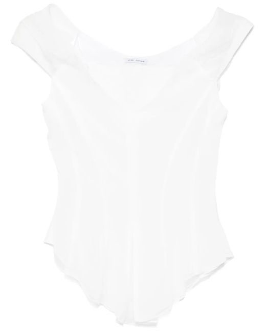 Judy Turner White Chiffon Top