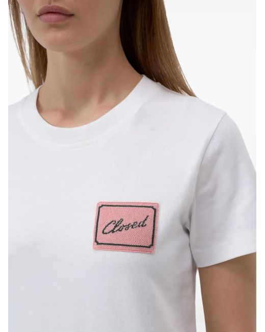 Closed White T-Shirt À Patch Logo