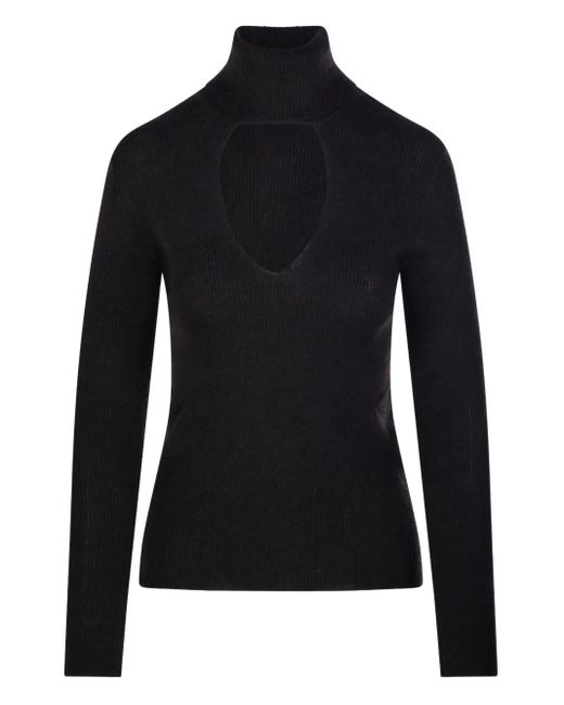 P.A.R.O.S.H. Black Leila Ribbed Sweater