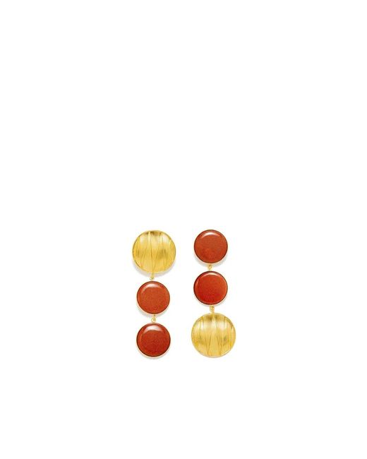 D'Estree White Sonia Double-Stone Earrings