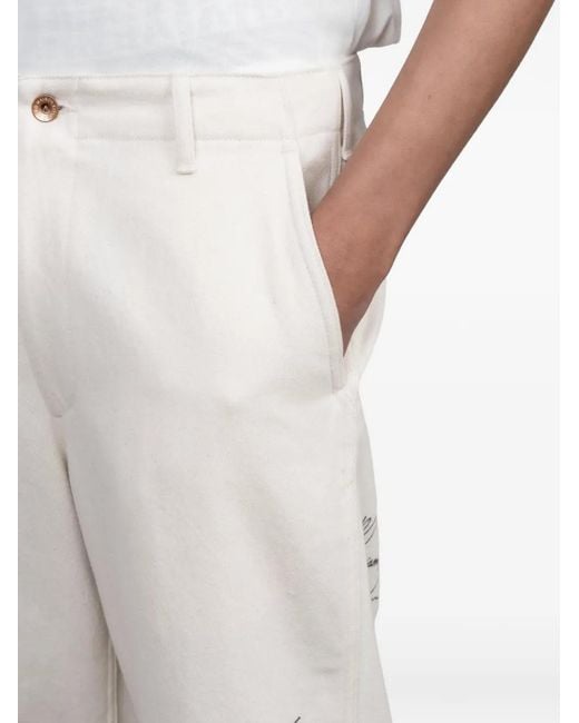 Maison Kitsuné White X Kuro Handwritten Postcard Trousers for men