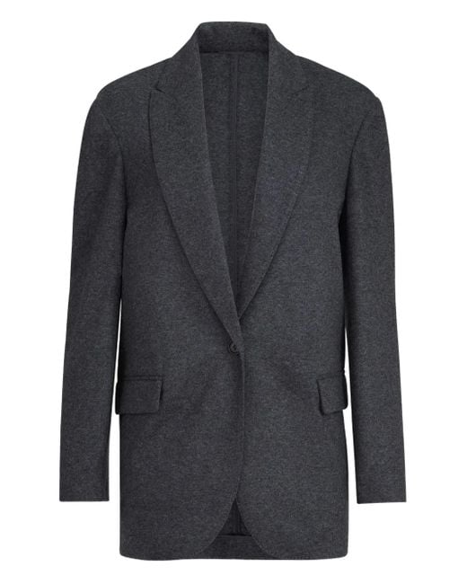 Brunello Cucinelli Blue Cashmere Jersey Blazer With Monili