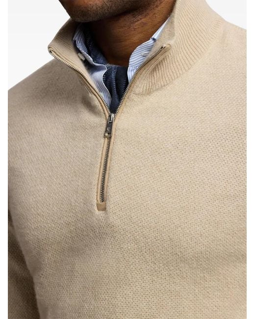 Ralph Lauren Natural Quarter-Zip Sweater for men