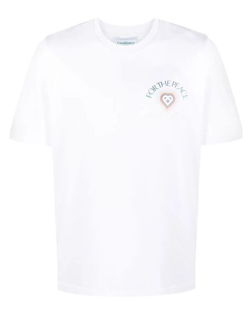 Casablanca White Peace Gradient Graphic-print Organic Cotton-jersey T-shirt for men