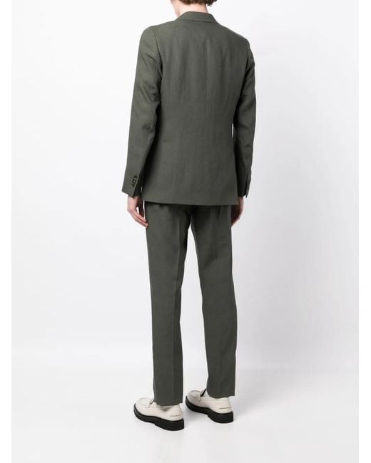 Paul Smith Green Single-Breasted Linen Suit for men