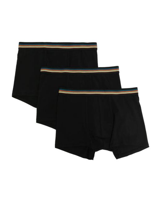 Boxer Elasticizzati (3 Pezzi) di Paul Smith in Black da Uomo