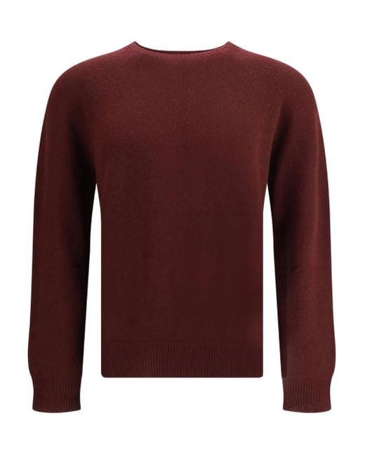 Jil Sander Red Seamless Long-Sleeve Sweater for men