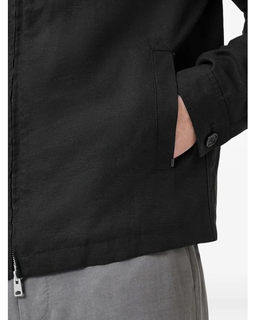 AllSaints Black Bradner Zip-Front Jacket for men
