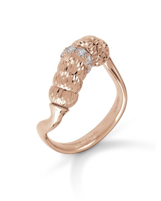 Officina Bernardi White 18kt Rose Gold Enigma Diamond Ring