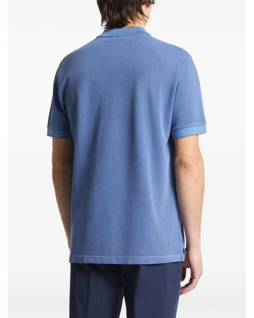Fay Blue Piquet Short-Sleeves Polo Shirt for men