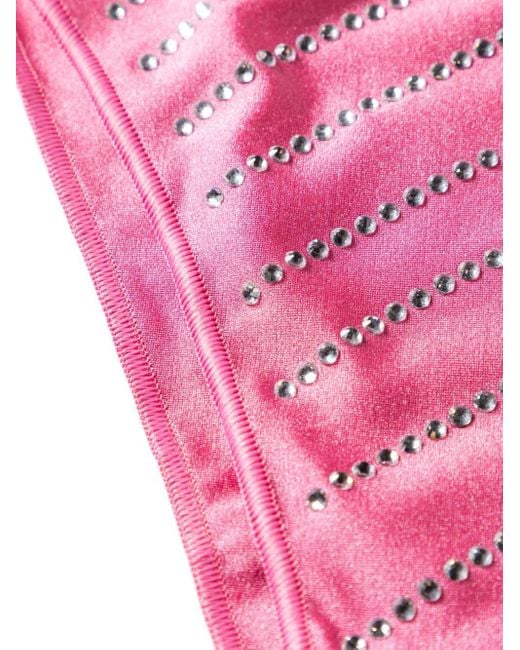 Oseree Balconette Bikini Verfraaid Met Kristallen in het Pink