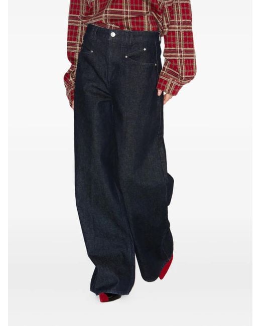Isabel Marant Blue Lemony Wide-Leg Jeans