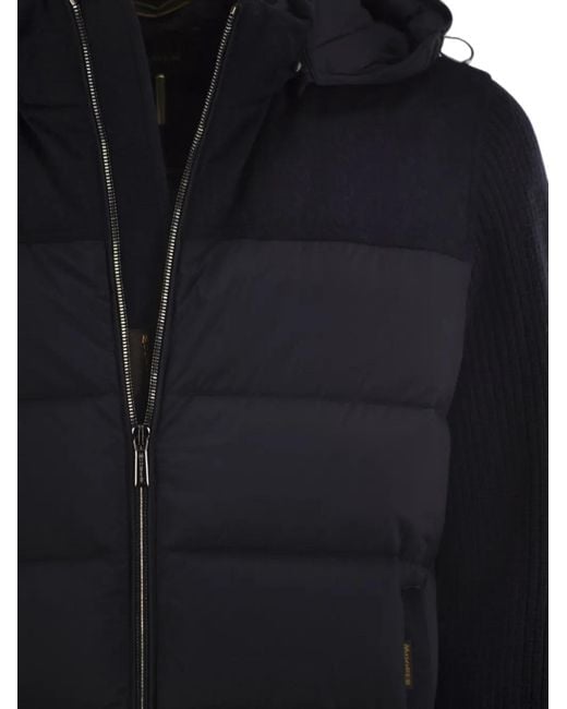 Moorer Blue Allori-Lsm Quilted Rib-Knit Jacket for men