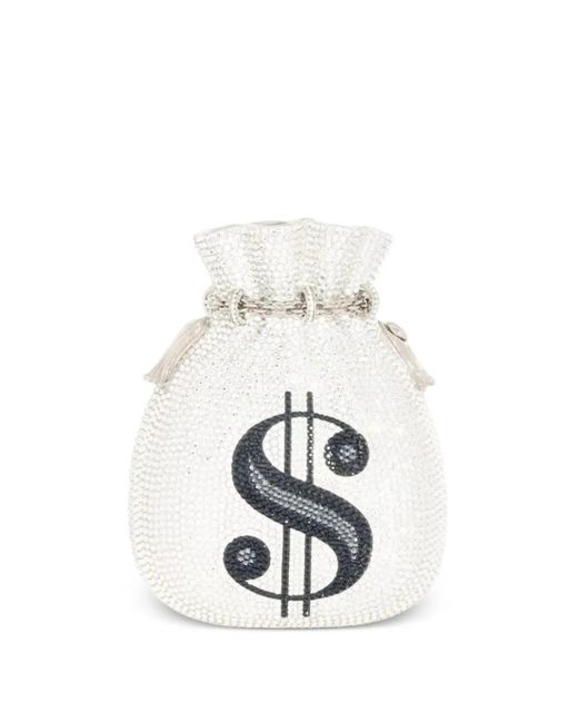 Judith Leiber White Crystal-Embellishment Clutch Bag