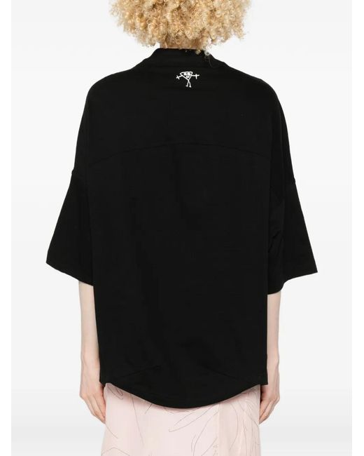 Plan C Black Crew-Neck T-Shirt
